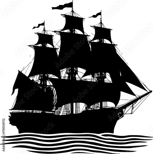 pirate ship vector illustration
