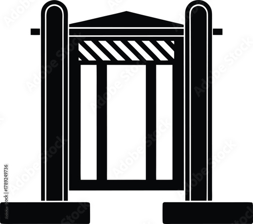 Turnstile barrier isolated on transparent background security gate entrance control