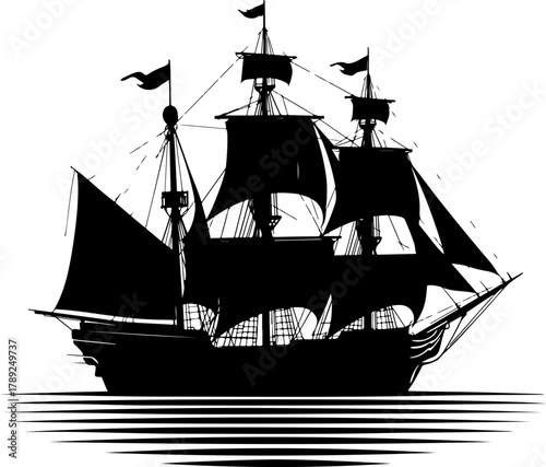 pirate ship vector illustration