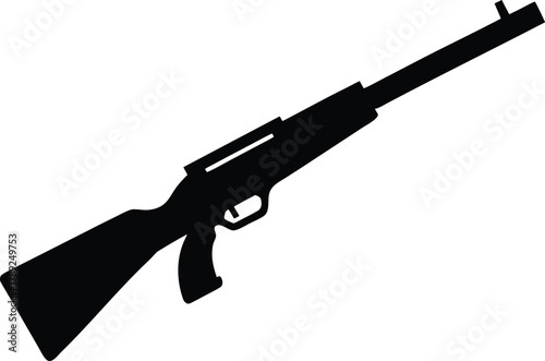 Silhouette shotgun rifle isolated on transparent background firearm weapon for hunting