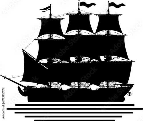 pirate ship vector illustration