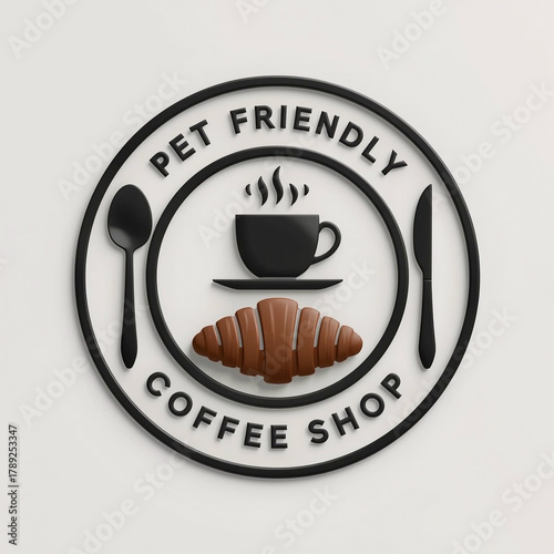 Pet friendly coffee shop logotype 