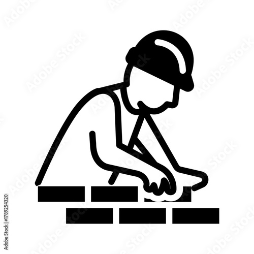 Vector solid black icon for Mason