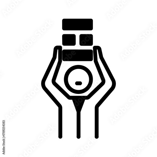 Vector solid black icon for Mason tender