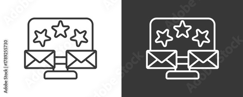 Review Icon Set Vector Collection Isolated In Black And White