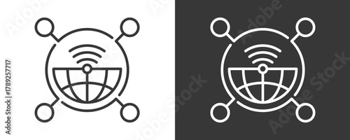 Wireless Connection Icon Set Vector Collection Isolated In Black And White
