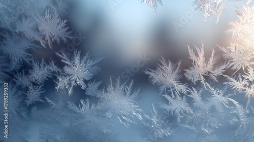 凍った窓ガラスの雪結晶フレーム / Frosted Glass Snowflake Frame