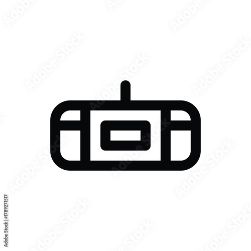 Simple Line Art Icon of a Retro Boombox.