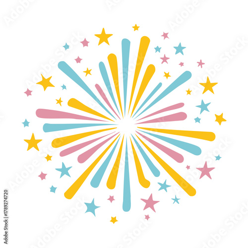 Colorful abstract fireworks celebration background vector illustration