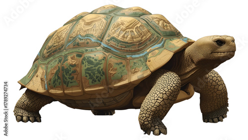 Topographic Map Turtle Vector Illustration, Terrain Shell on Realistic Tortoise Strong Alternative Titles