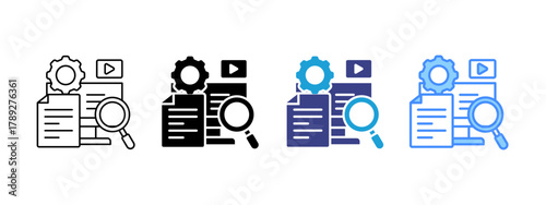 Content Creation icon set multiple style collection