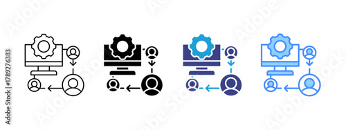 Collaboration icon set multiple style collection