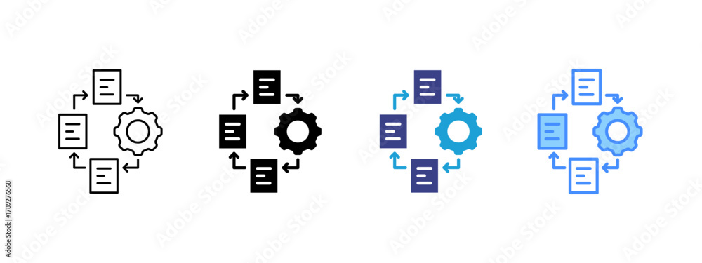 Obraz premium Automation icon set multiple style collection