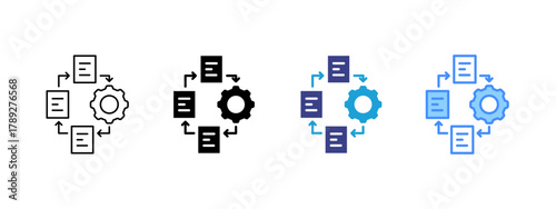  Automation icon set multiple style collection