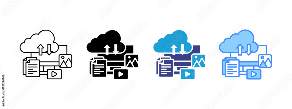 Naklejka premium Retrieval icon set multiple style collection