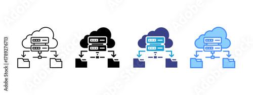 Repository icon set multiple style collection