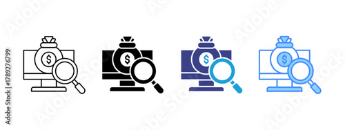 Search  icon set multiple style collection