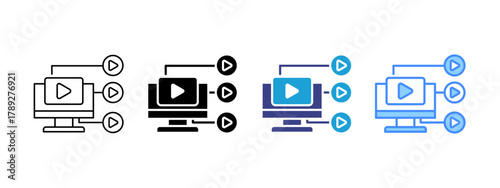 Reposting icon set multiple style collection