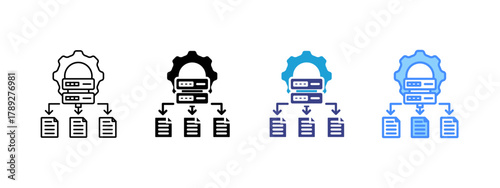 Database Management   icon set multiple style collection