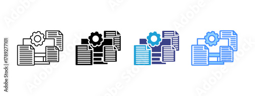 Document Management icon set multiple style collection