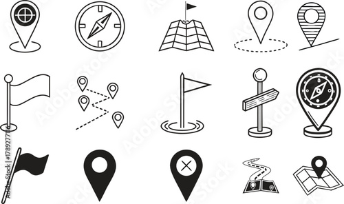 Map Location icon set