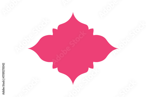 Abstract decorative pink ornamental shape for various design applications on white background