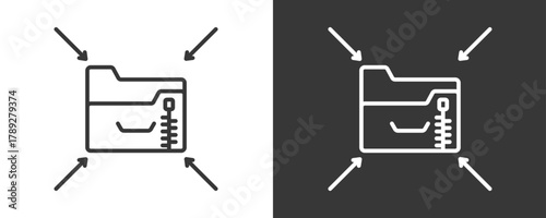 Data Compression Icon Set Multiple Style Collection