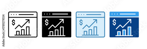 Growth Icon Set Multiple Style Collection
