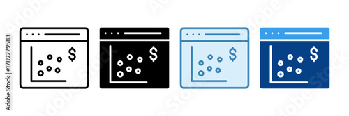 Scatter Plot Icon Set Multiple Style Collection