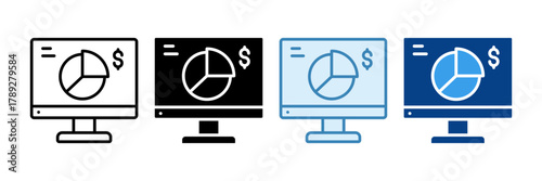 Pie Chart Icon Set Multiple Style Collection