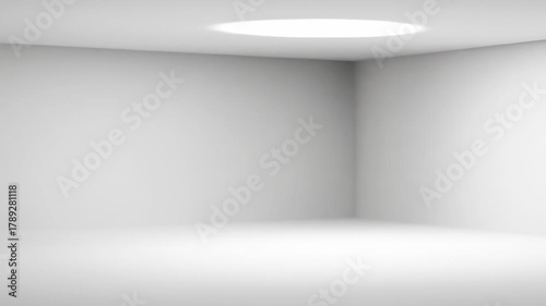 Wallpaper Mural White corner room with light circle above Torontodigital.ca