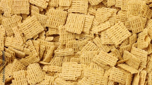 Wheat breakfast cereal texture macro shot