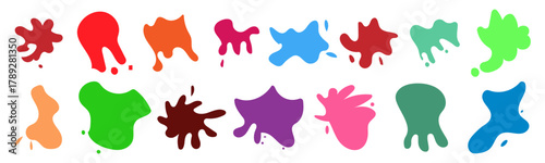 Web Paint Splatters, Liquid Blobs, Cartoon Style, Organic Forms, Vibrant Vector, Abstract Shapes, Graffiti Art, Drip Painting, Kids Design, Comic Elements, Splash Effect, Fun Backgrounds