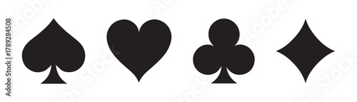 Suit deck of playing cards on transparent background. Vector illustration.
