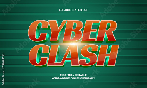 cyber clash editable esport team text effect for gaming logo design
