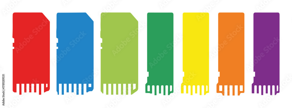 Obraz premium Set of colorful scarves isolated on white