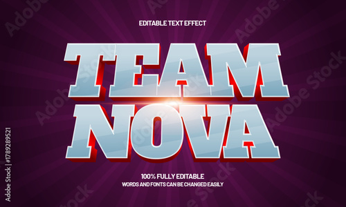 team nova editable esport team text effect for gaming logo design