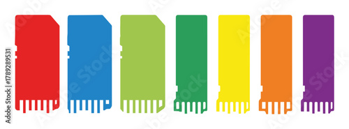 Set of colorful scarves isolated on white