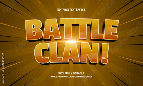 battle clan editable esport team text effect for gaming logo design