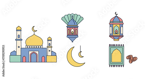 Beautiful Islamic Architecture and Cultural Elements Collection for Travel and Religious Inspiration