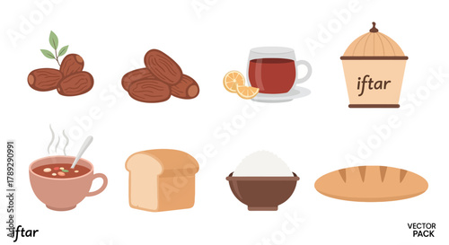 Ramadan Iftar Food Setup with Coffee and Traditional Dishes for Iftar Celebration