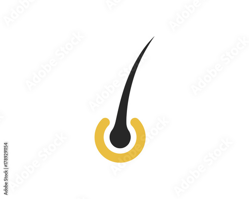 Single hair follicle with root graphic illustration