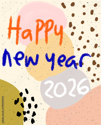 Festive Abstract New Year Greeting Card