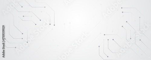Circuit technology background. Electronic motherboard digital white banner. Hi tech circuit board design innovation concept