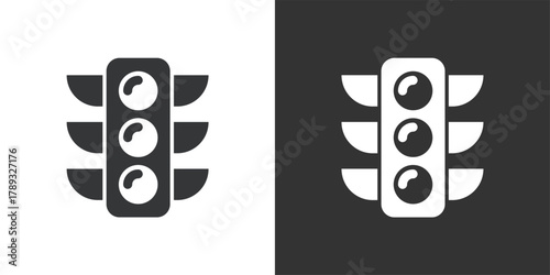Traffic lights icon. Solid glyph series icon