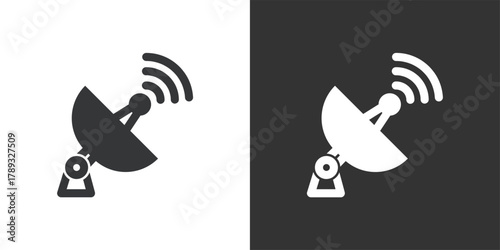 Parabolic Antenna icon. Solid glyph series icon