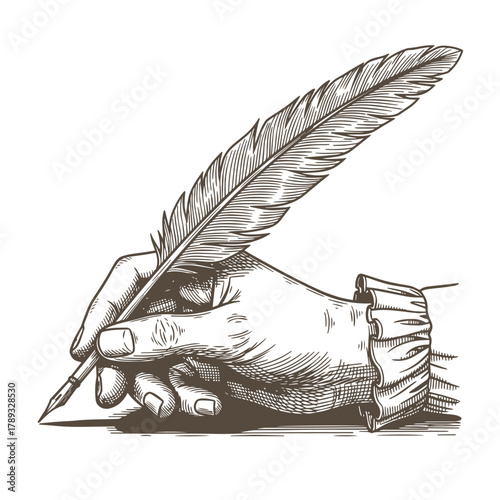 Vintage Hand Writing with a Quill Pen