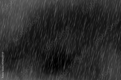 Obraz na płótnie Abstract graphic illustration of heavy rain streaks falling diagonally against a dark, cloudy sky background, symbolizing a gloomy storm and bad weather conditions