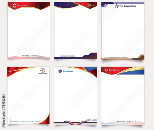 Corporate Branding and Stationery Template Set ,Business Identity Layout, Letterhead, Brochure, and Modern Brand Design Collection.