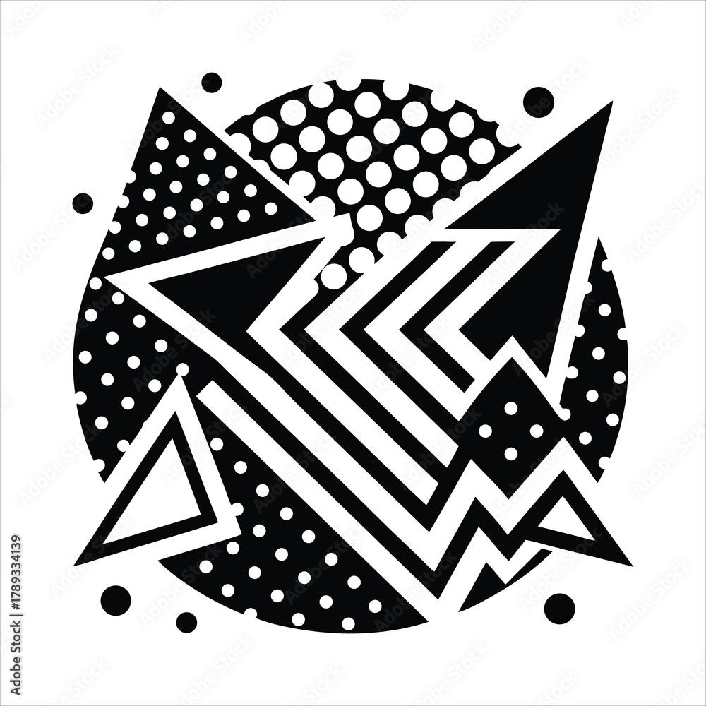 Obraz premium Bold abstract memphis style shapes vector
